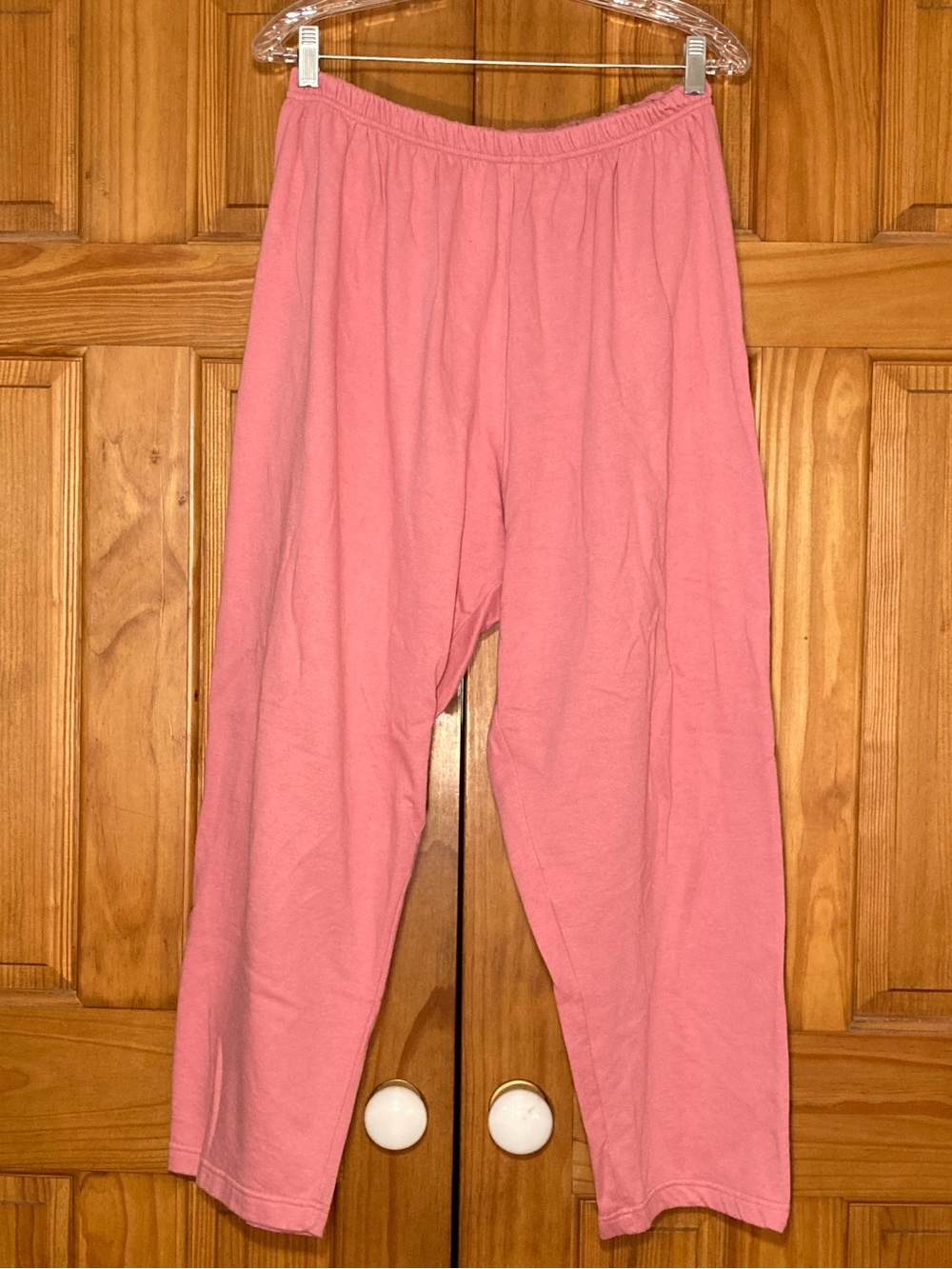 EUC Fleece Pull On Pants Vintage 90s Elastic Waist Pink Size L